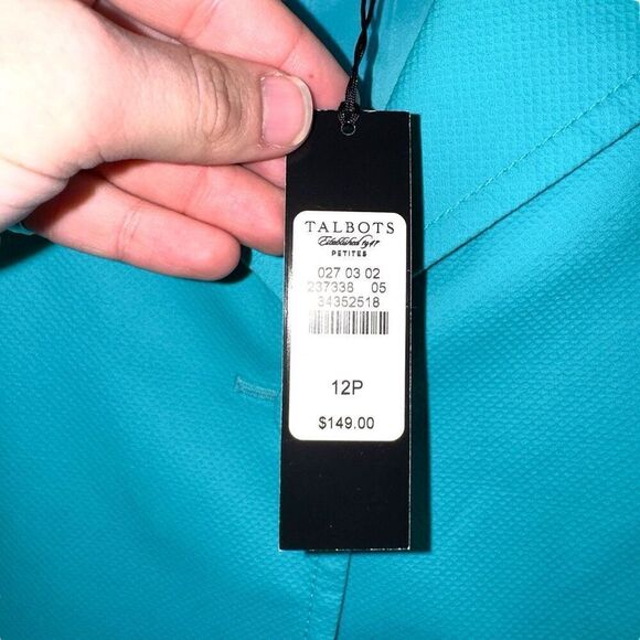 NWT Talbots Petites Teal Blue Sport Jacket Size 12P - Picture 2 of 8
